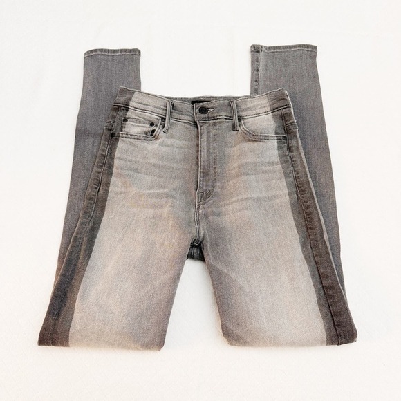 Mother The Swooner Supermoon Stripe Gray Skinny Jeans Size 25 - Picture 2 of 9